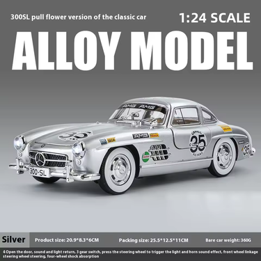 1:24 Diecast Classic Benz 300SL Printed Model Car